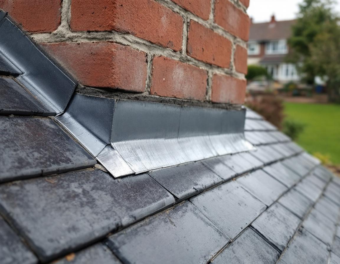 Chimney flashing repair with new lead work on an Irish house in Cork City